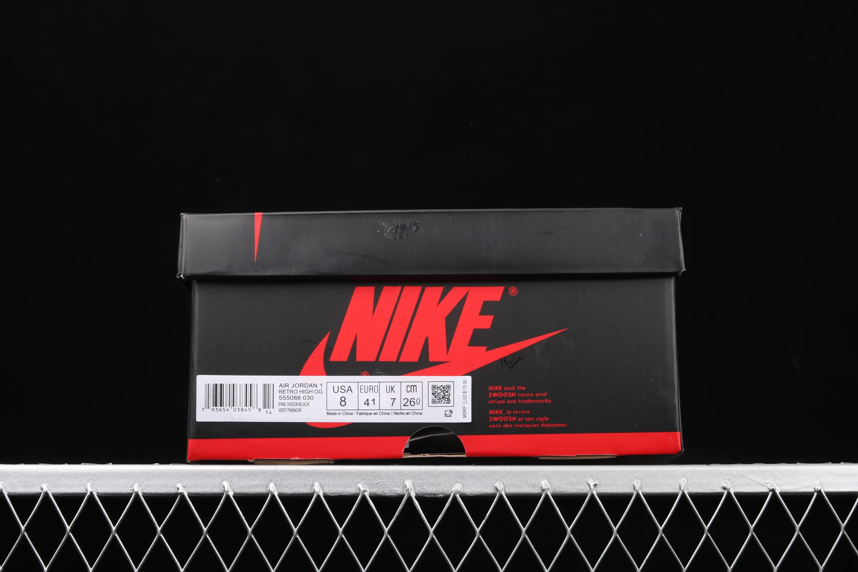 All categories Air Jordan Jordan series basketball shoes Air Jordan 1 High Air Jordan 1 "Pine Green" AJ1 Joe 1 retro black and green 555088-030